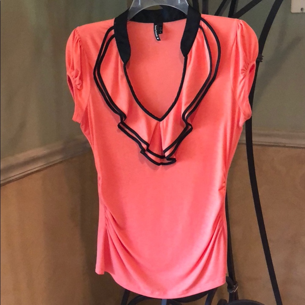 Orange and Black Blouse